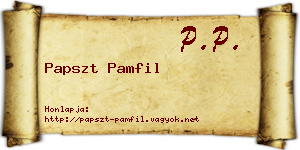 Papszt Pamfil névjegykártya